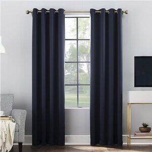 Sun Zero Norway Extreme Blackout Grommet Curtains 80"x84" 2 Panels INDIGO NEW